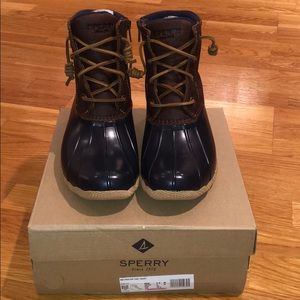 Sperry Saltwater Duck Boots tan/navy